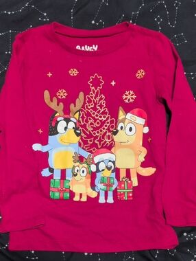 Kids' Holiday Graphic bluey Long-Sleeve Shirt - Red